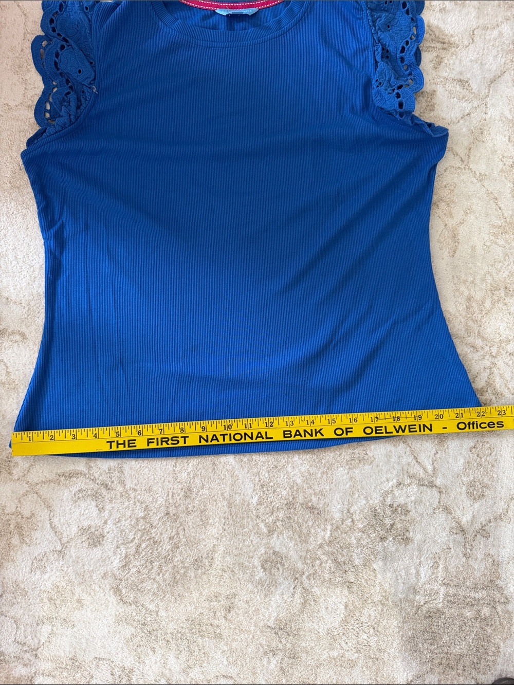 Draper James Royal Blue Eyelet Flutter Sleeve Tank - Picture 7 of 9